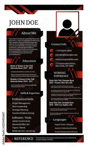Premium Bold Burgundy and Red Gradient Resume Template Design