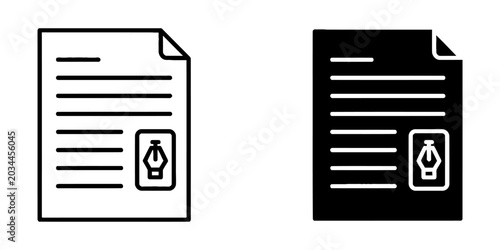 Tableau sur toile Document with pen tool icon representing vector graphic design and illustration