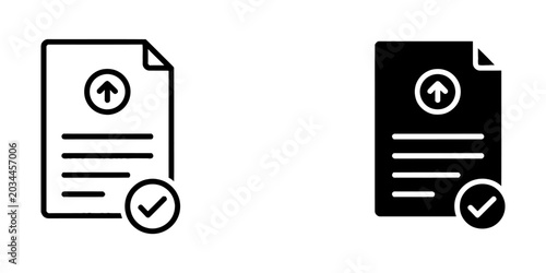 Fotografie Document upload and confirmation icon with check mark submit icon success