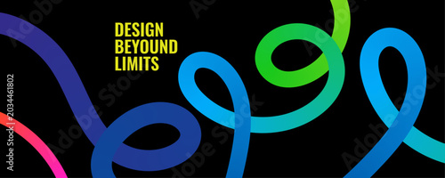 Foto Gradient color lines pattern design beyond limits