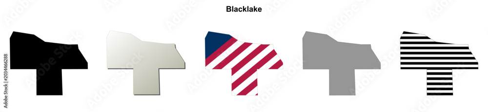 Fototapeta premium Blacklake (California) blank outline map