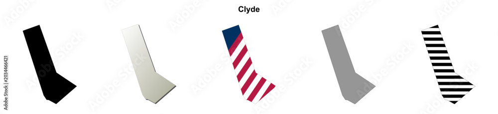 Fototapeta premium Clyde (California) blank outline map