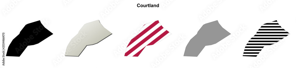 Obraz premium Courtland (California) blank outline map