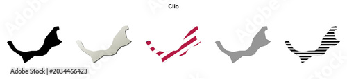 Clio (California) blank outline map