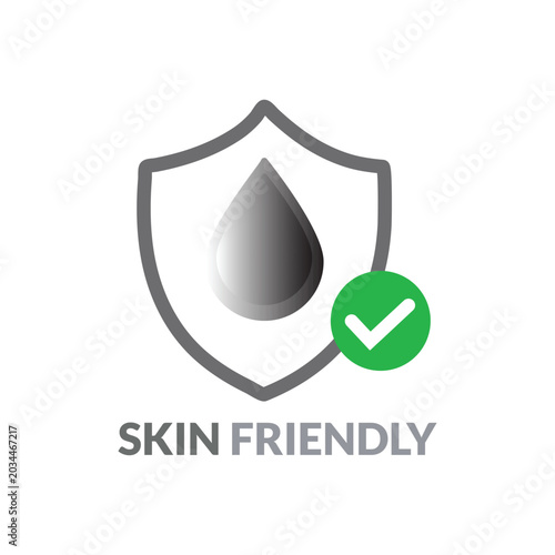 badge template for product labels and marketing featuring shield droplet checkmark