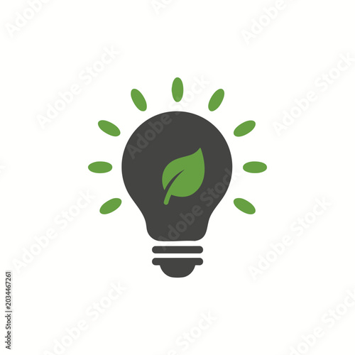 Leaf light bulb icon vector green eco-friendly sustainability campaign banner