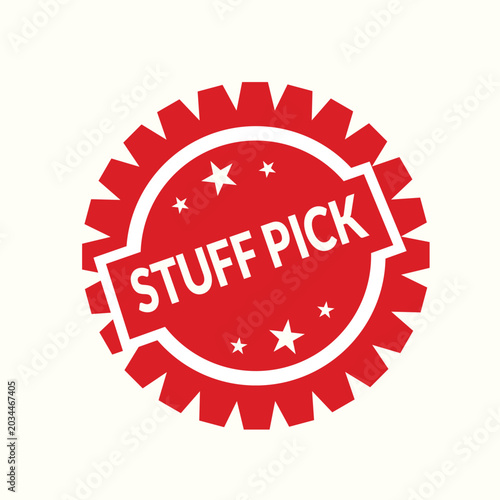 Stamp Badge Vector Red Star Accents Social Media Marketing Promotions