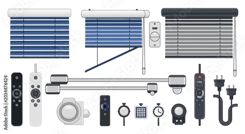 Automated Window Blinds and Control Systems Set