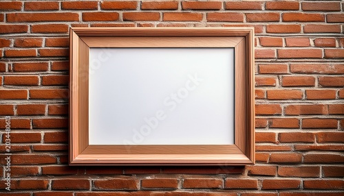 blank frame on brick wall