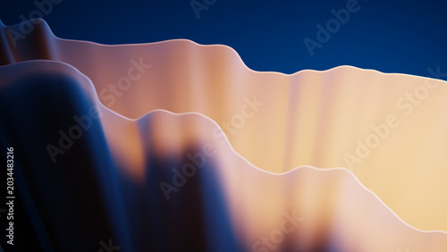 Canvas Print Abstract pastel wave gradient background with gentle breathing form