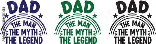 Cuadro en lienzo Dad the man the myth the legend t shirt design