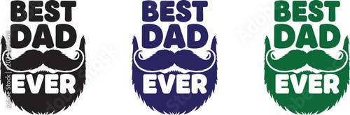 Canvas-taulu Best dad ever funny beard mustache father's day gift ideas