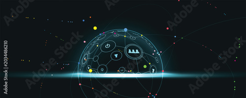 Фотография Digital cyberspace background representing big data, cloud computing, and AI