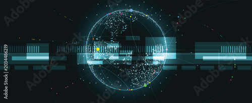 Photos Digital cyberspace background representing big data, cloud computing, and AI