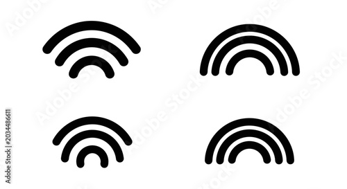 Abstract Rainbow Arcs Set, Minimalist Design, Weather Icons, Symbol Collection