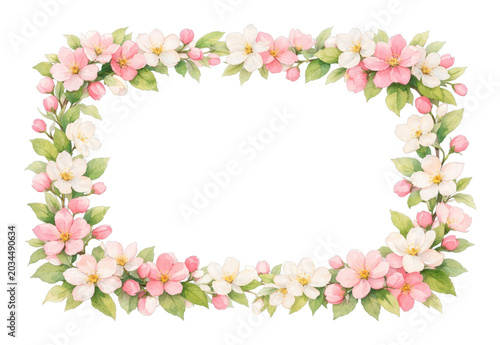 Elegant floral watercolor border