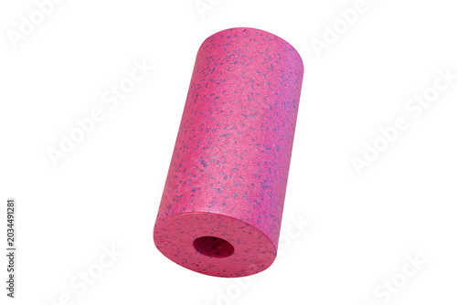 Speckled pink foam roller for deep tissue release and recovery, highdensity surface ideal for targeted massage, mobility routines, and postworkout rehabilitation drills