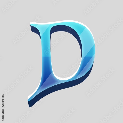 Фотография 3d ocean blue letter D