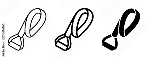 Fitness Resistance Bands, Exercise Straps, Workout Equipment Icons