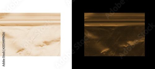 Foto Transparent plastic zipper bag with white powder, small clear polyethylene baggi