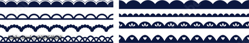 Foto Decorative scallop border collection with seamless ornamental stripe patterns