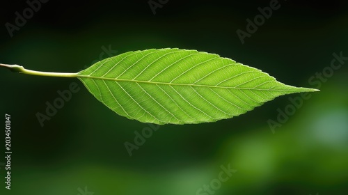 Single green leaf, nature, close-up, forest background, ecology