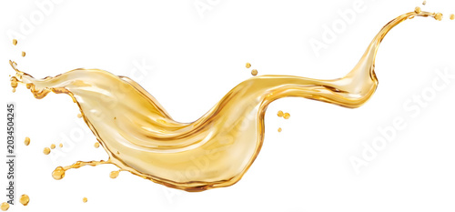 Foto Golden honey drizzle in mid-air on transparent background