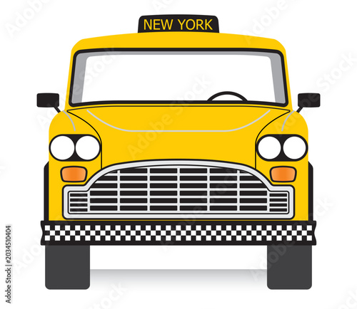 Old New York yellow cab. Vector illustration