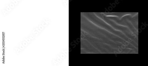 Foto Crumpled black plastic texture, wrinkled dark synthetic material background, cre