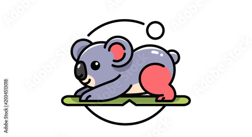 Photography Cartoon koala bear laying down