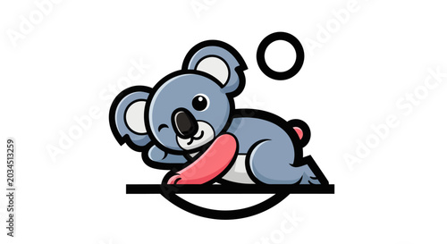 Canvas Print Cartoon koala bear mascot graphic