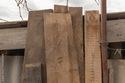 Принти на полотні wooden fence brown boards outside