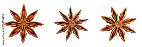 Konstfotografi Whole Star Anise Pods PNG Elements Set, Realistic Dried Chinese Aniseed Spices C