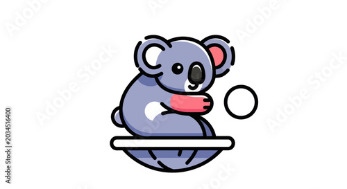 Photography Cartoon koala bear mascot illustration