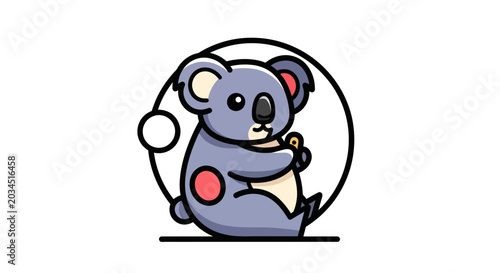 Photography Cartoon koala bear mascot illustration