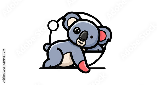 Canvas Print Cartoon koala bear mascot illustration