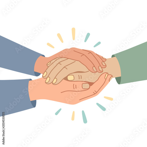 Two hands clasped together in a gesture of support