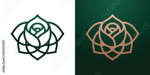  luxury logo design flower lotus logo, beauty or spa logo template
