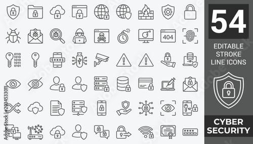 Fotografia Cyber Security icon set