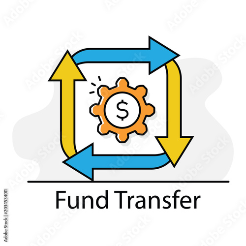 Wire transfer symbol for professional fund management and secure payments