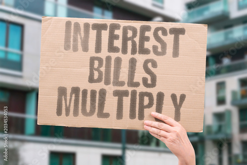 Cuadro en lienzo "Interest Bills Multiply" Payments consume public planning