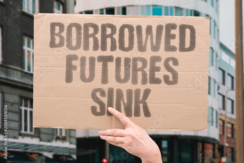 Schilderij op canvas "Borrowed Futures Sink" Loans haunt younger generations