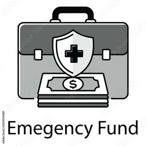 Business finance symbol for emergency funds and professional risk management