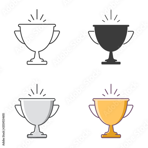 Award winning cup icon. Competition symbol. Vector isolated illustration