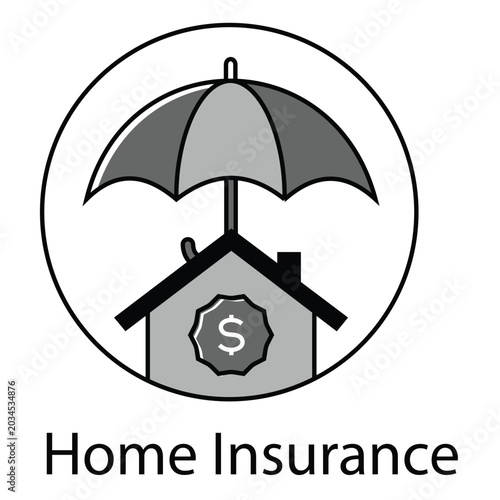 Business finance symbol for corporate property insurance and risk assessment