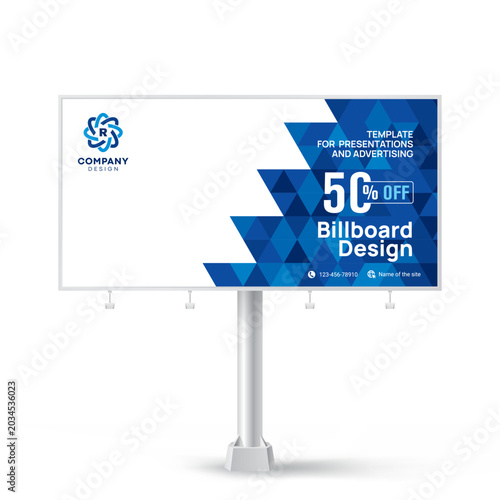 Billboard, creative design for outdoor advertising, stylish geometric background for photos and text. Banner template for product promotion.