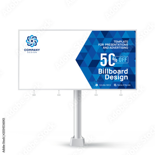 Billboard, creative design for outdoor advertising, stylish geometric background for photos and text. Banner template for product promotion.