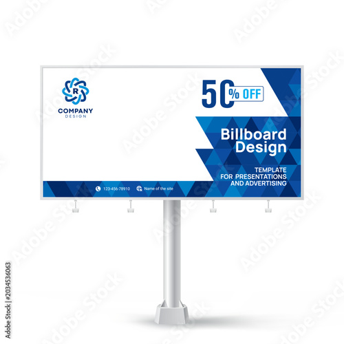 Billboard, creative design for outdoor advertising, stylish geometric background for photos and text. Banner template for product promotion.