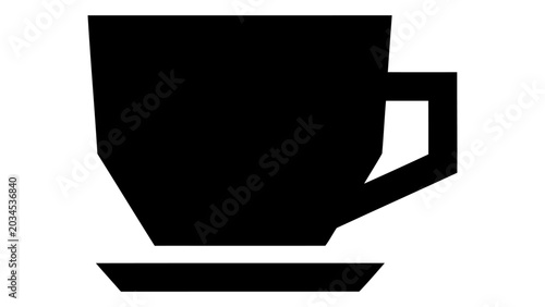 Bild auf Leinwand Black coffee cup and saucer icon