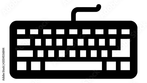 Fotografie Black keyboard icon isolated on white background